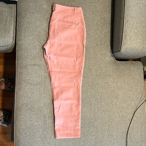Pink sateen skinny ankle pants